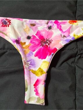 Fused Hawaii Napili Thing Floral Watercolor Bikini Bottom - Pink & Purple